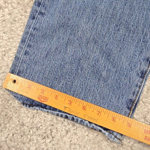 Levis 501 Jeans Men 42x34 (Fits 41x33) Blue Button Fly Straight‎ Medium Wash - Picture 12 of 13